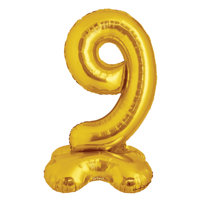 Ballon Chiffre 9 Doré Standing 40