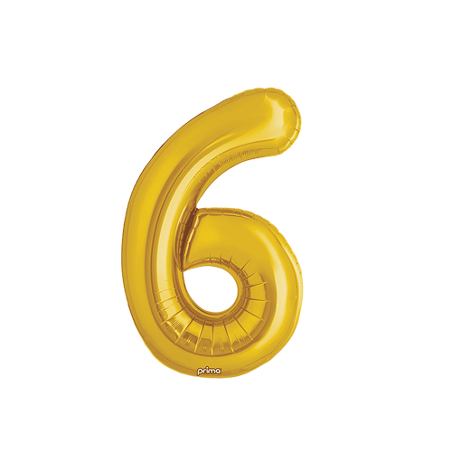 Poche de 2 Ballons Chiffre 6 Or 16