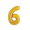 Poche de 2 Ballons Chiffre 6 Or 16