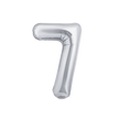 Poche de 2 Ballons Chiffre 7 Argent 16