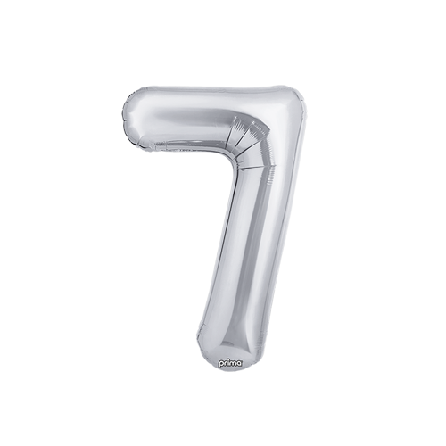 Poche de 2 Ballons Chiffre 7 Argent 16