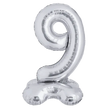 Ballon Chiffre 9 Argent Standing 40