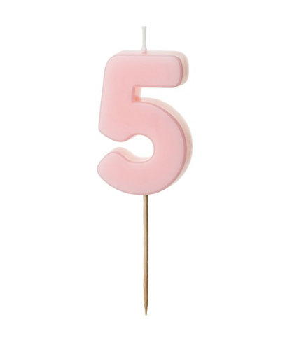 1 Bougie Rose numéro 5 de 5.5 cm