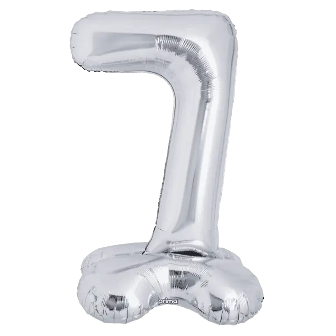 Ballon Chiffre 7 Argent Standing 40