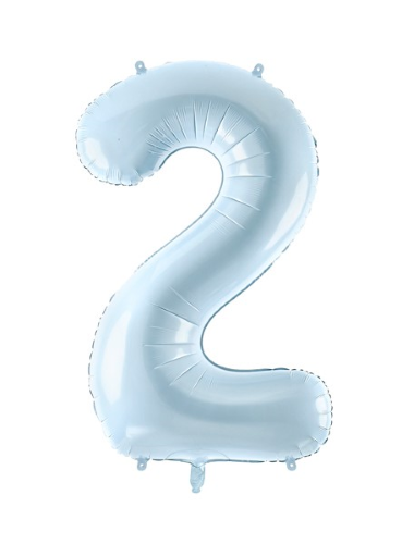 Ballon Chiffre 2 Bleu Ciel 28