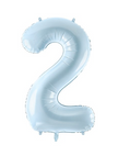 Ballon Chiffre 2 Bleu Ciel 28