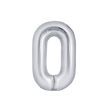 Poche de 2 Ballons Chiffre 0 Argent 16