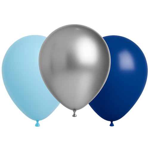 25 Ballons Latex 30 cm Camaïeu de Bleus