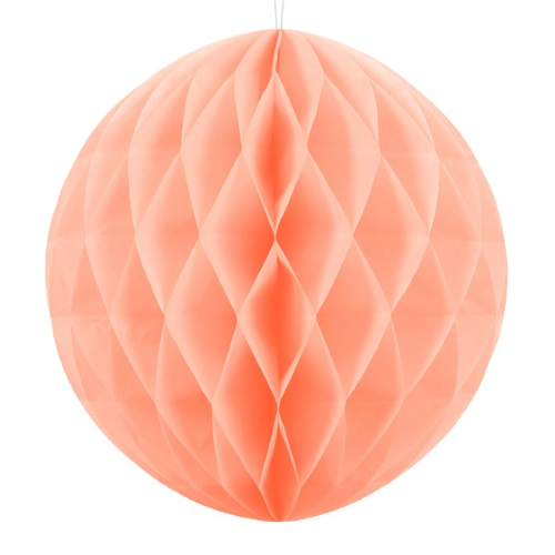 Boule Alvéolée Décorative 10 cm Pêche