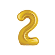 Poche de 2 Ballons Chiffre 2 Or 16