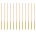 Lot De 12 Bougies unies Beige de 14cm