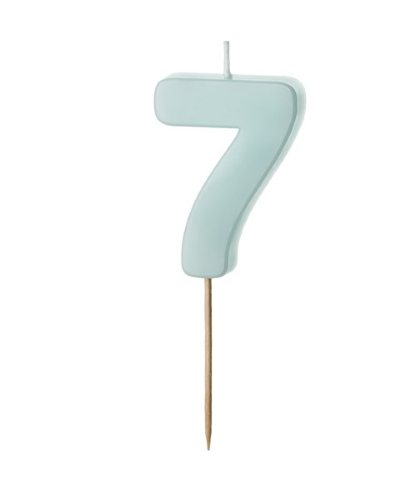1 Bougie Bleu numéro 7 de 5.5 cm
