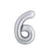 Poche de 2 Ballons Chiffre 6 Argent 16