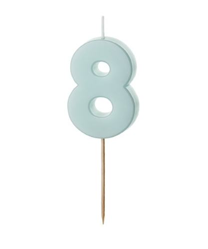 1 Bougie Bleu numéro 8 de 5.5 cm