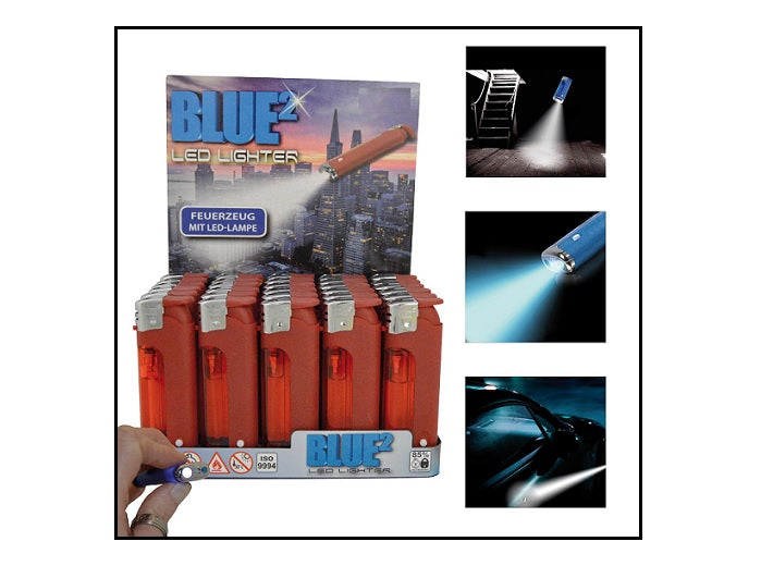 lot de 30x briquets électroniques et lumineux led rouges