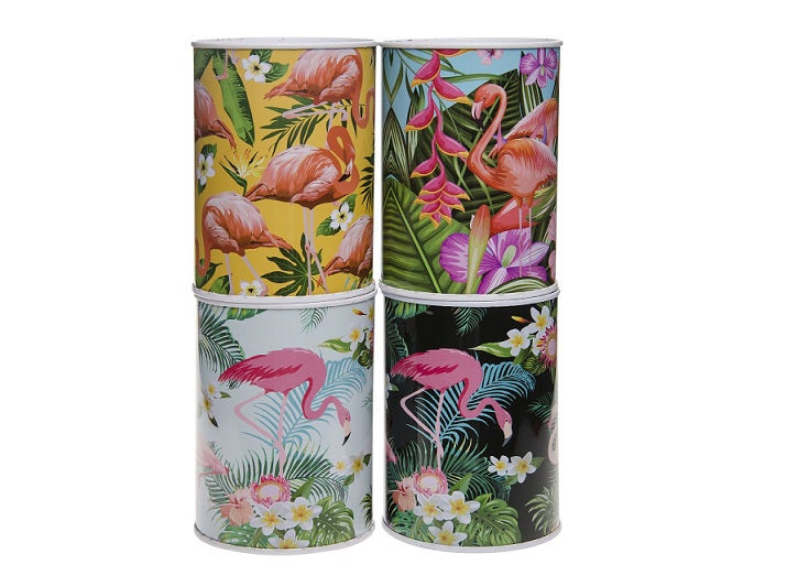 tirelire flamant rose en métal mix 10cm