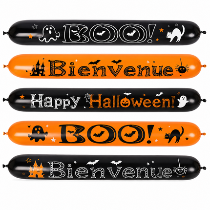 lot de 5 ballons longs bannière 1m30 halloween