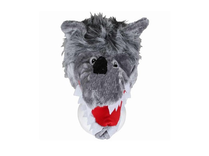 bonnet peluche loup gris