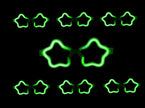 lunettes lumineuses 6 led''s motif étoile vert