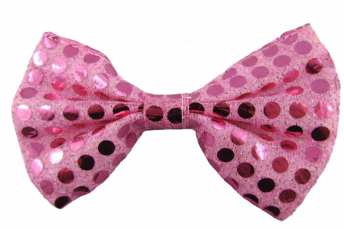 noeud papillon à sequins rose