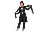 veste queue de pie à sequins noir femme