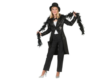 veste queue de pie à sequins noir femme