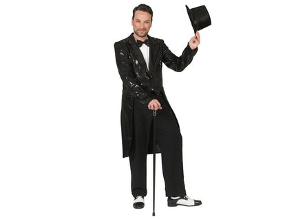 veste queue de pie à sequins noir homme