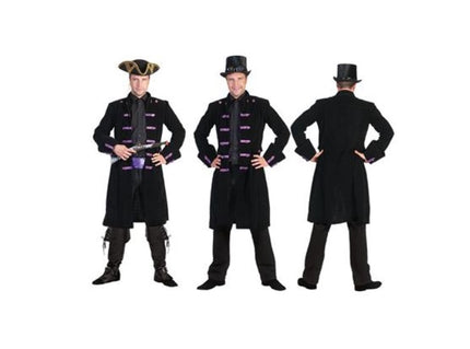 veste de pirate noire avec galons homme