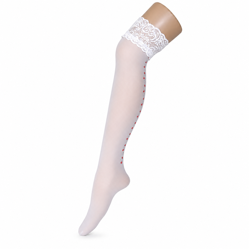 paire de bas dentelles blanc