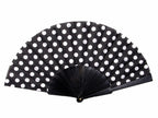 ventail pois blancs plastique noir 22cm