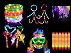 lot de 6 tubes pop fidget led lumineux orange 64cm new!