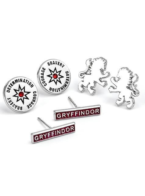 Set de boucles d'oreilles Gryffondor - Harry Potter