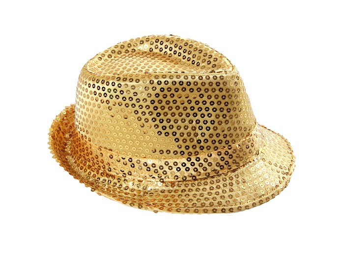chapeau tribly à sequins or