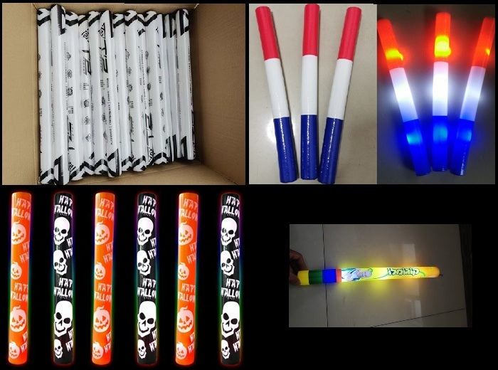 lot de 2000 batons lumineux mousse avec marquage thermoform