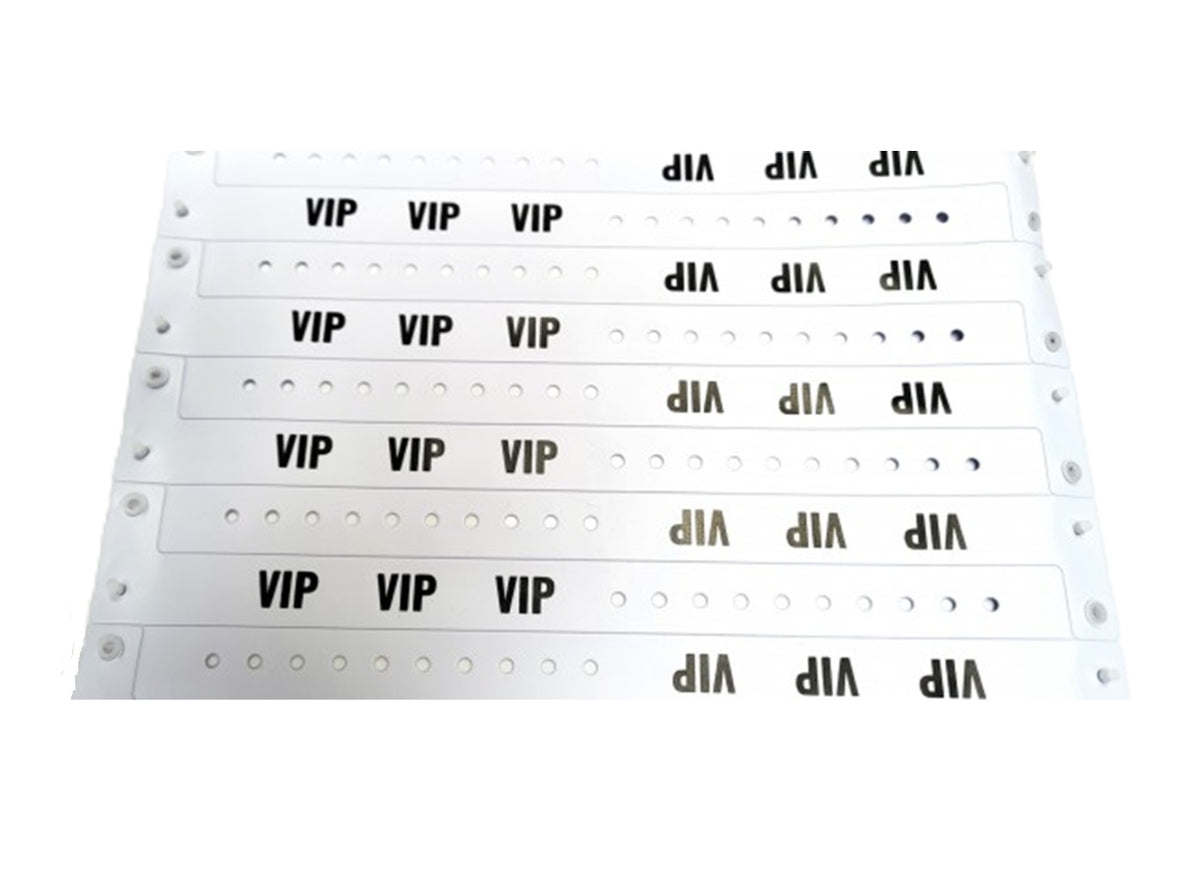 bracelet vinyle brillant marqué vip blanc 19mm