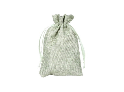 sac en toile de jute vert clair 15x9.5cm