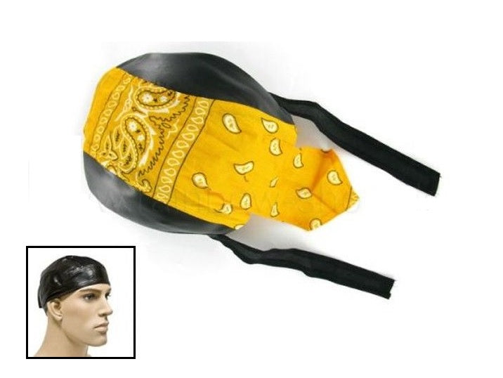 zandana imitation cuir noir cachemire jaune blanc