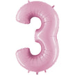 Chiffre 3 Pastel Rose 40