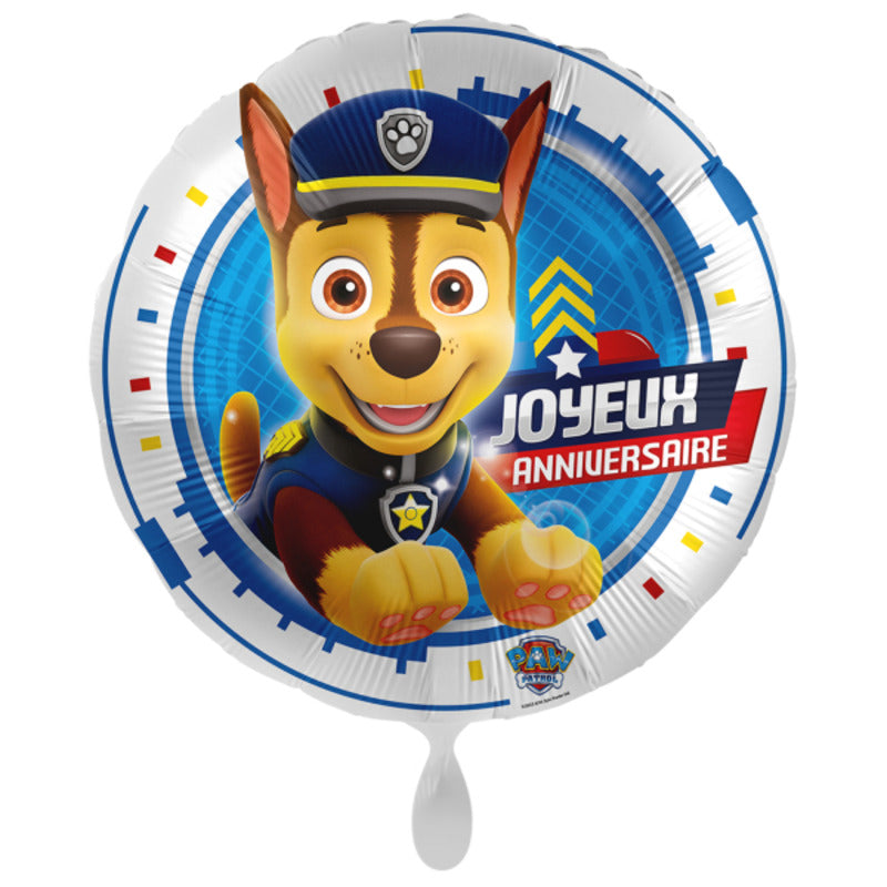 Ballon Aluminium Rond Pat' Patrouille Chase 18