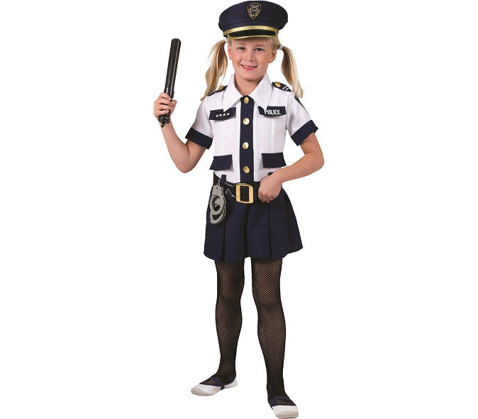 déguisement de policière bleu et blanc enfant