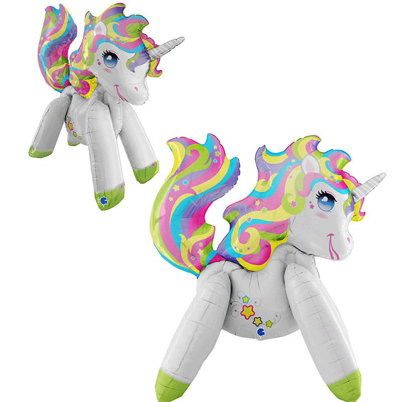 Ballon Aluminium 3' Joignable Unicorn - Grabo