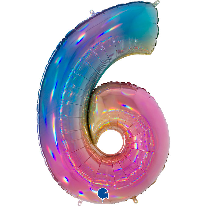 Chiffre 6 Colorful Rainbow 40