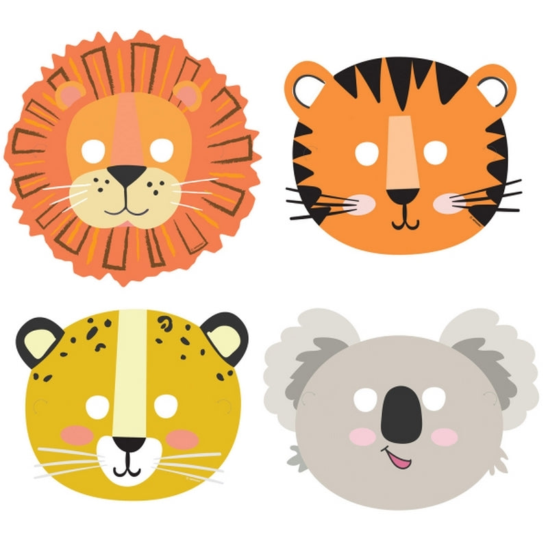 8 Masques Animaux Savane - Amscan