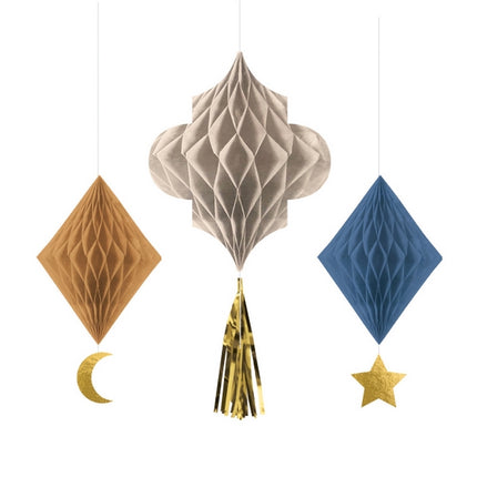 3 Décorations Suspendus Papier Eid Ramadan - Amscan