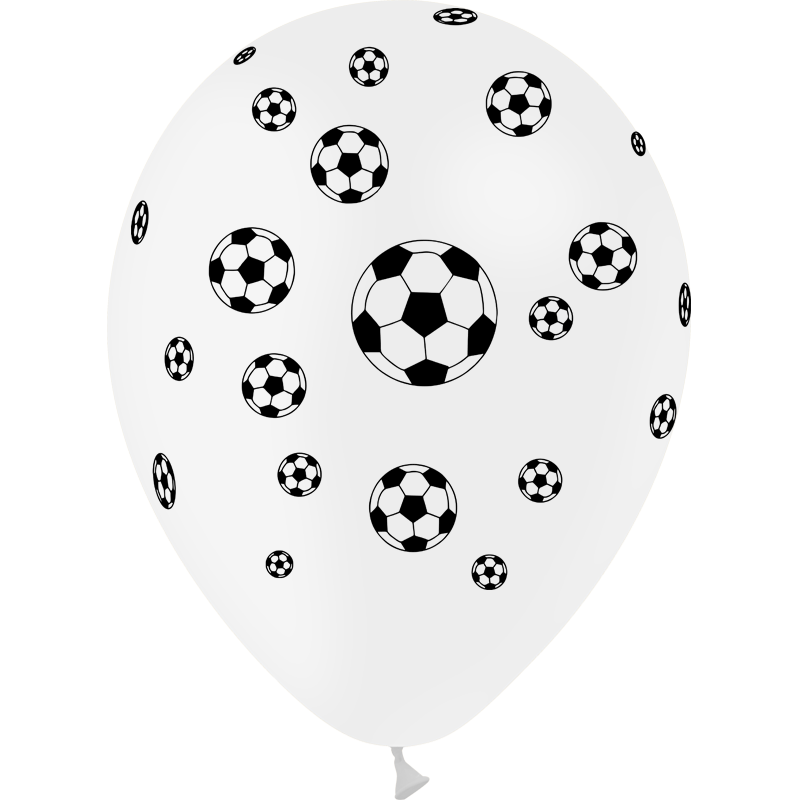 8 Ballons Latex HG95 Foot Blanc - PMS
