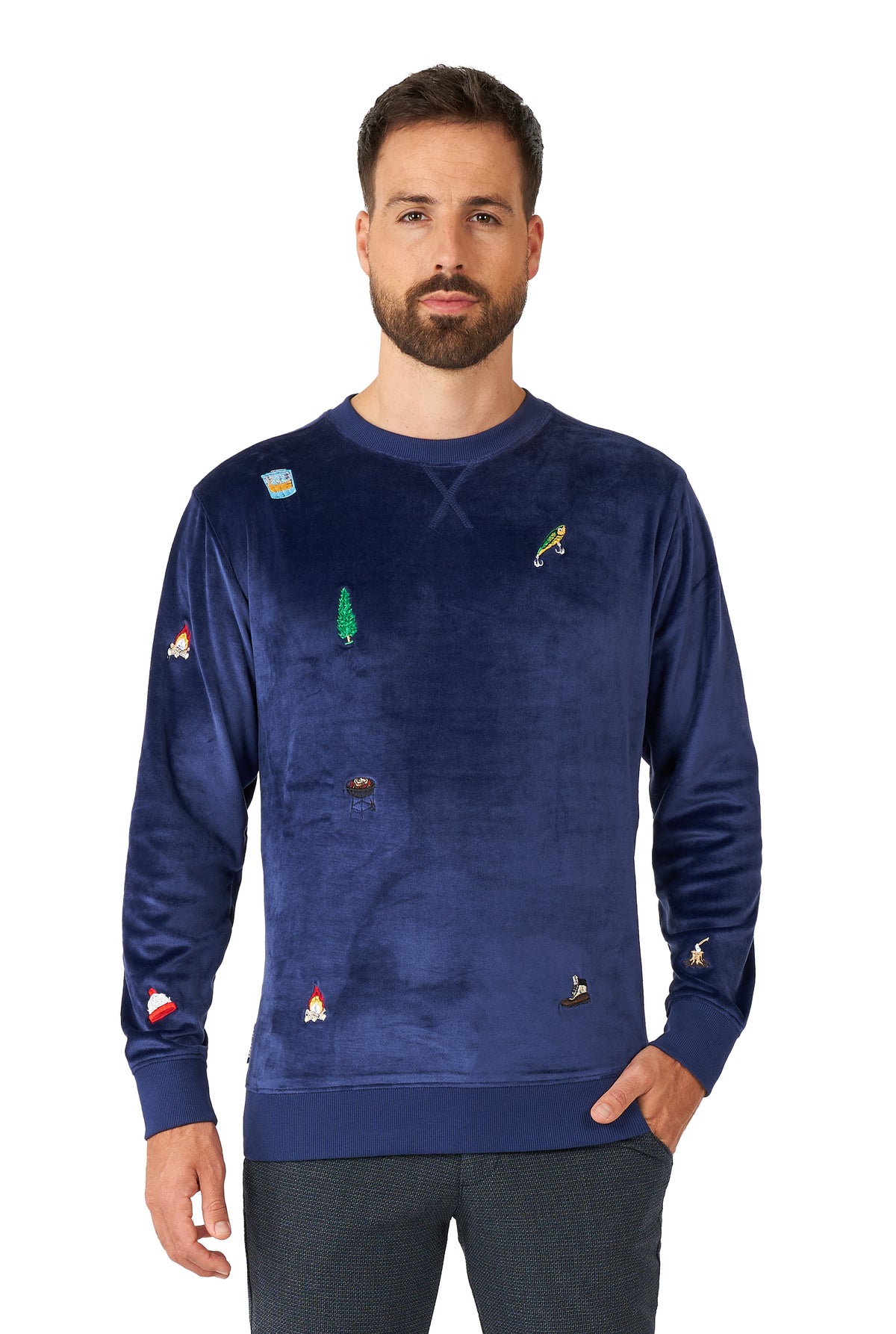 Pull OppoSuits Deluxe Velvet Navy - Xmas Icons