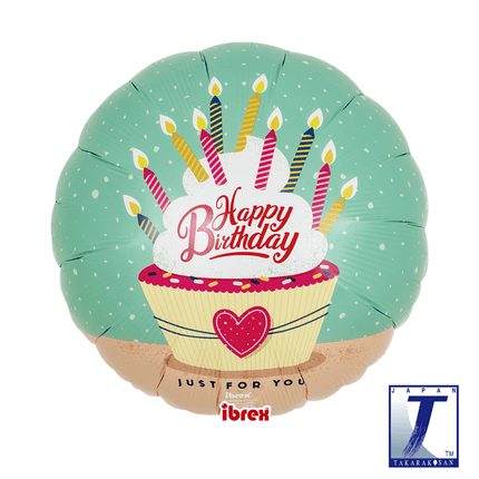 Ballon Aluminium Happy Birthday Cake & Candles 14