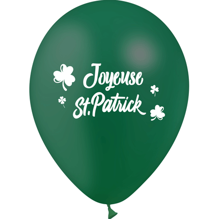 10 Ballons Latex HG95 Joyeuse St-Patrick Vert Forêt - PMS