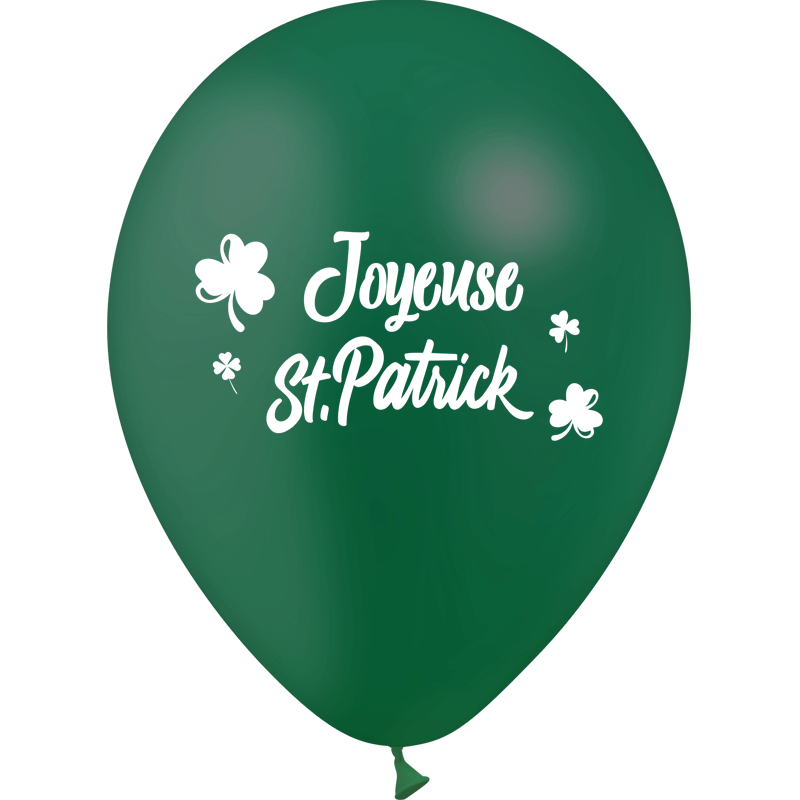 10 Ballons Latex HG95 Joyeuse St-Patrick Vert Forêt - PMS